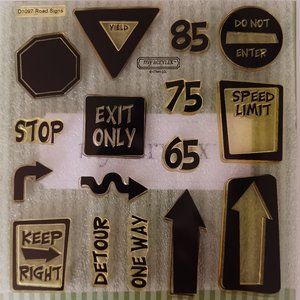 Road signs acrylic stamp set